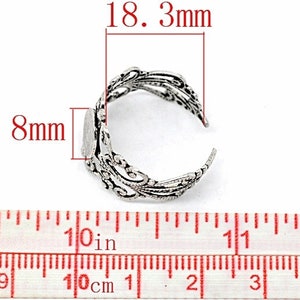 10 x dull silvery ring base gothic RZ13 画像 2