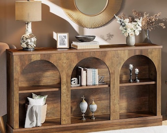 Farmhouse Console Table Long Entryway Sofa Table Storage