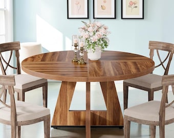 Round Dining Table for 4 Farmhouse Kitchen Table
