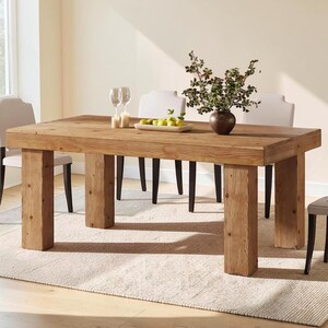Solid Wood Dining Table Farmhouse Kitchen Table