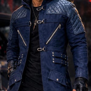 Devil May Cry 5 Nero Blue Trench Coat – DMC5 Cosplay Jacket, Anime Game Costume
