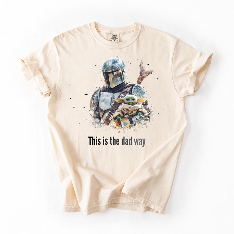 Detta är pappas sätt T-shirt | Galaxy pappa-tröja | Fars dag-present | Unisex komfortfärger 1717 | Sci Fi Mandalorian-inspirerad pappa-tröja bild 10