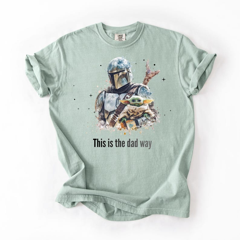 Detta är pappas sätt T-shirt | Galaxy pappa-tröja | Fars dag-present | Unisex komfortfärger 1717 | Sci Fi Mandalorian-inspirerad pappa-tröja bild 8