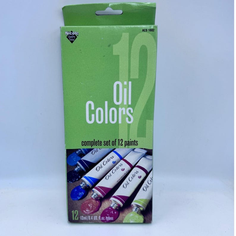 Nicole Quality Value 12 Oil Colors Paint Set 12ml Tubes Non-Toxic ACS 1602 image 1