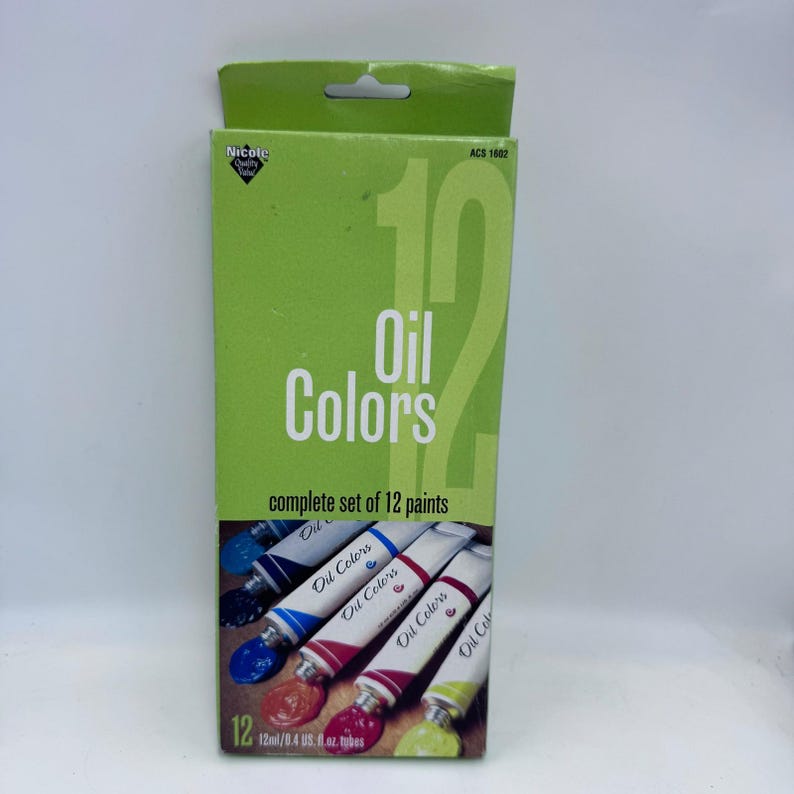Nicole Quality Value 12 Oil Colors Paint Set 12ml Tubes Non-Toxic ACS 1602 image 7