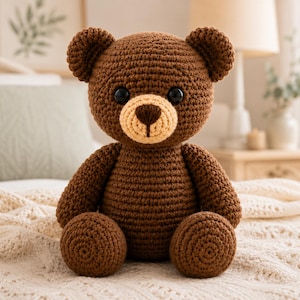 Teddy Bear Crochet Pattern PDF | Amigurumi Bear Plush Toy | Beginner Crochet Pattern | Stuffed Animal Toy | Nursery Gift | Digital Download