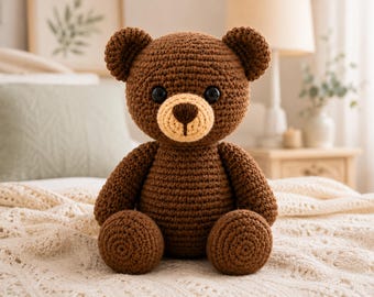 Teddy Bear Crochet Pattern PDF | Amigurumi Bear Plush Toy | Beginner Crochet Pattern | Stuffed Animal Toy | Nursery Gift | Digital Download
