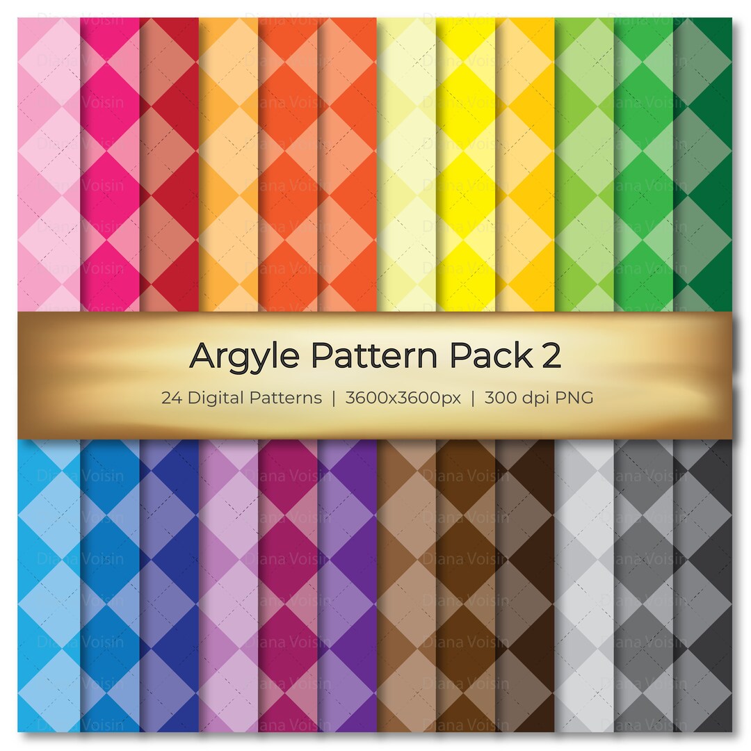 Seamless Argyle Pattern Pack Digital Scrapbook Paper in 24 - Etsy