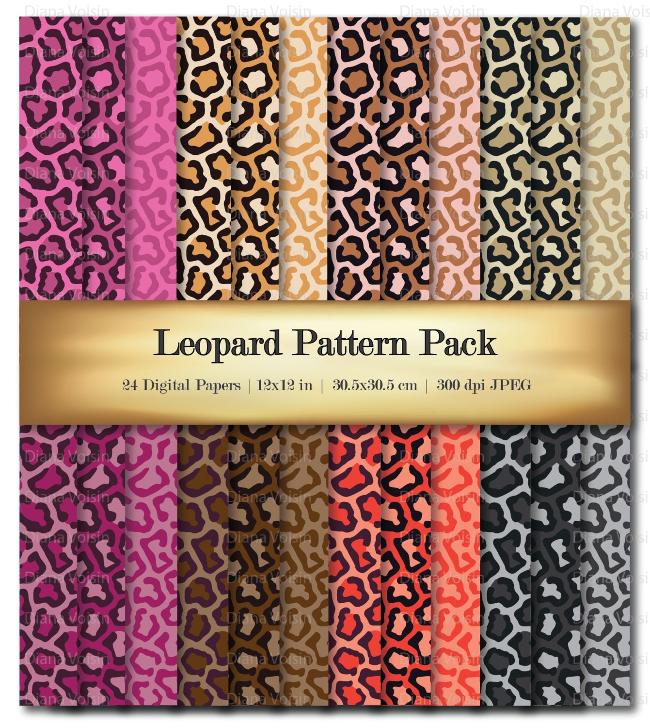 Leopard Print Digital Scrapbook Paper Digital Scrapbooking Etsy