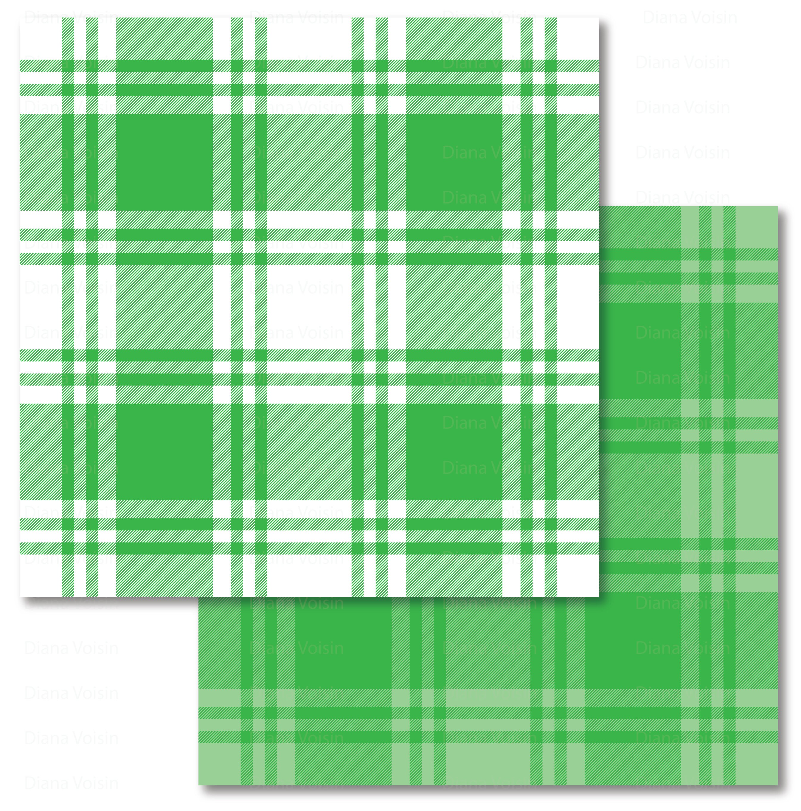 Seamless Green Digital Pattern Pack Digital Scrapbook Paper Etsy