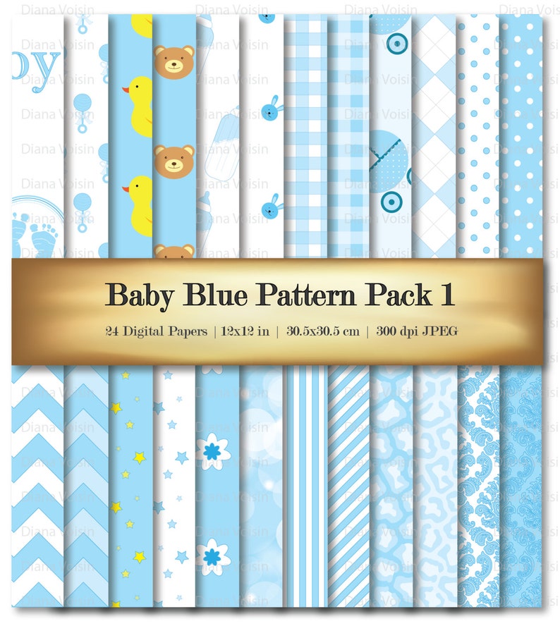 Digital Scrapbook Paper Baby Blue Digital Scrapbooking Paper Etsy