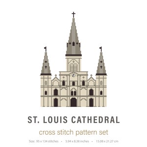 Saint Louis Cathedral Cross Stitch Pattern: New Orleans Church (PDF)