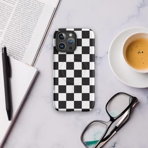 Black and White Checkerboard MagSafe® tough case for iPhone®
