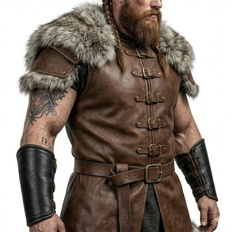 Viking Leather Armor Costume – Handmade Medieval Warrior Outfit, Norse ...