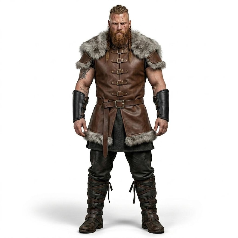 Viking Leather Armor Costume – Handmade Medieval Warrior Outfit, Norse ...