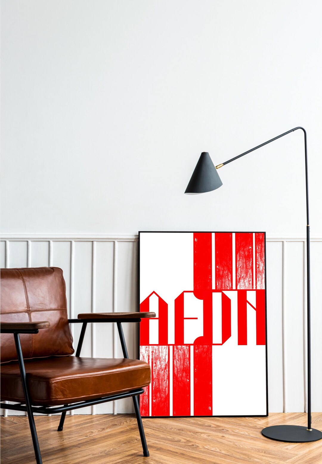 Aeon Typography Poster | Bold Red Abstract Wall Art | Contemporary ...