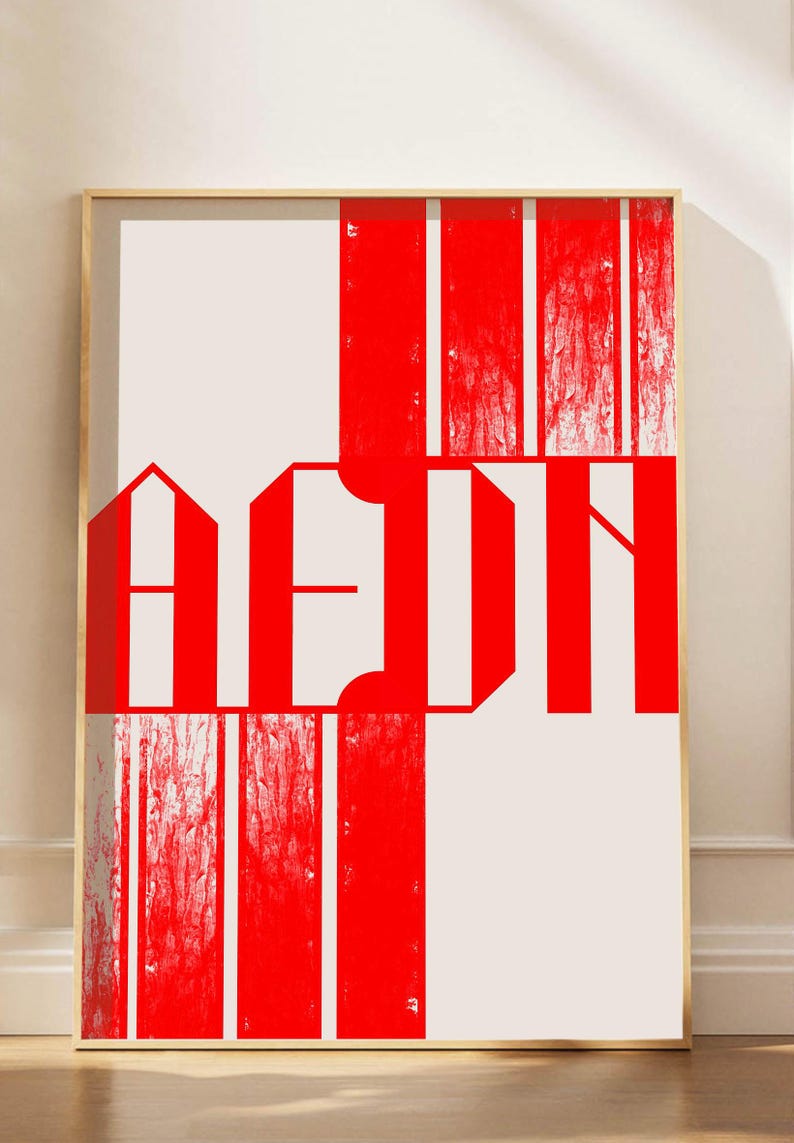 Aeon Typography Poster | Bold Red Abstract Wall Art | Contemporary ...
