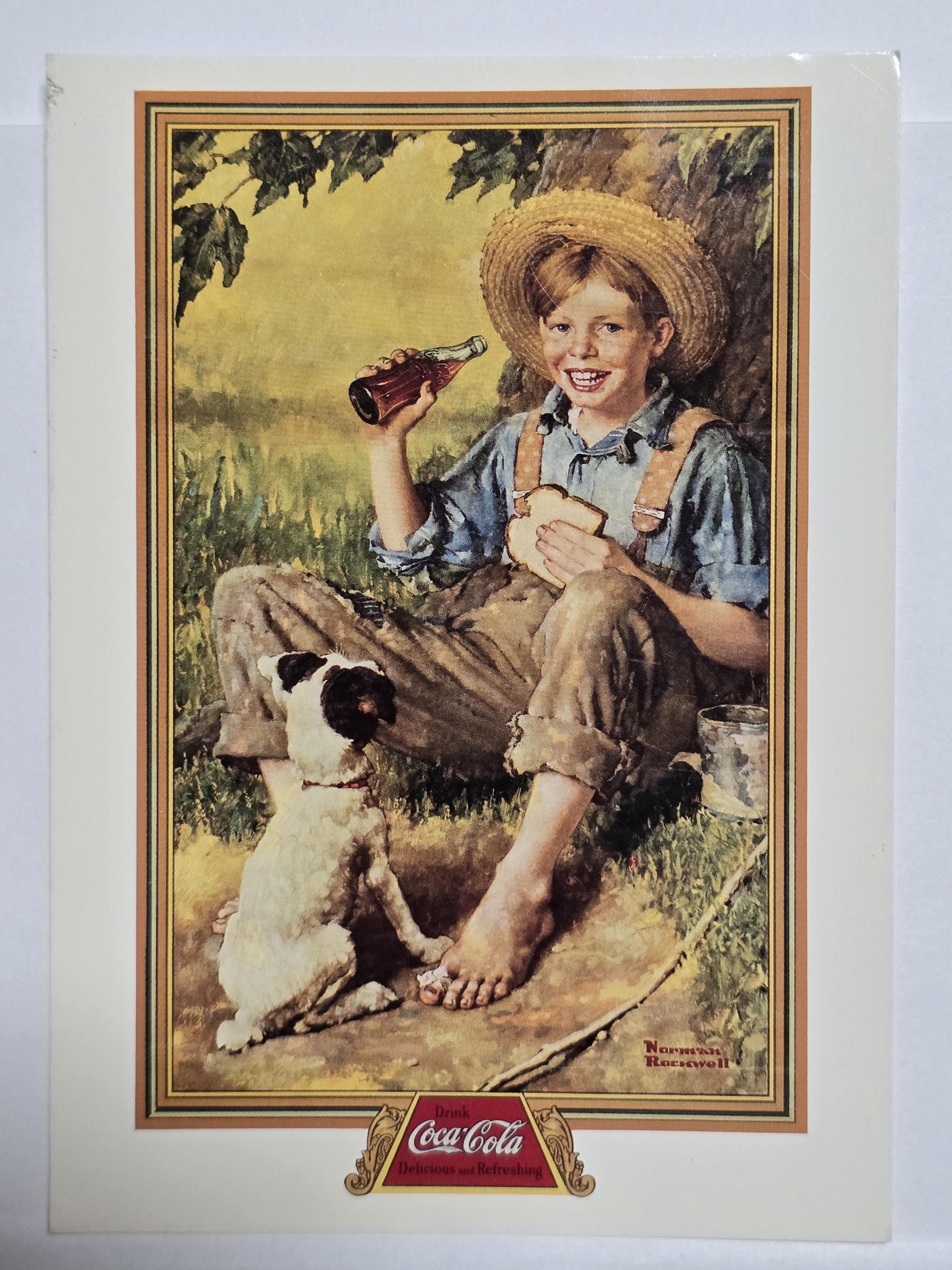 Coca-Cola 壁掛けアート 釣り少年 Norman Rockwell Boy Fishing - Etsy