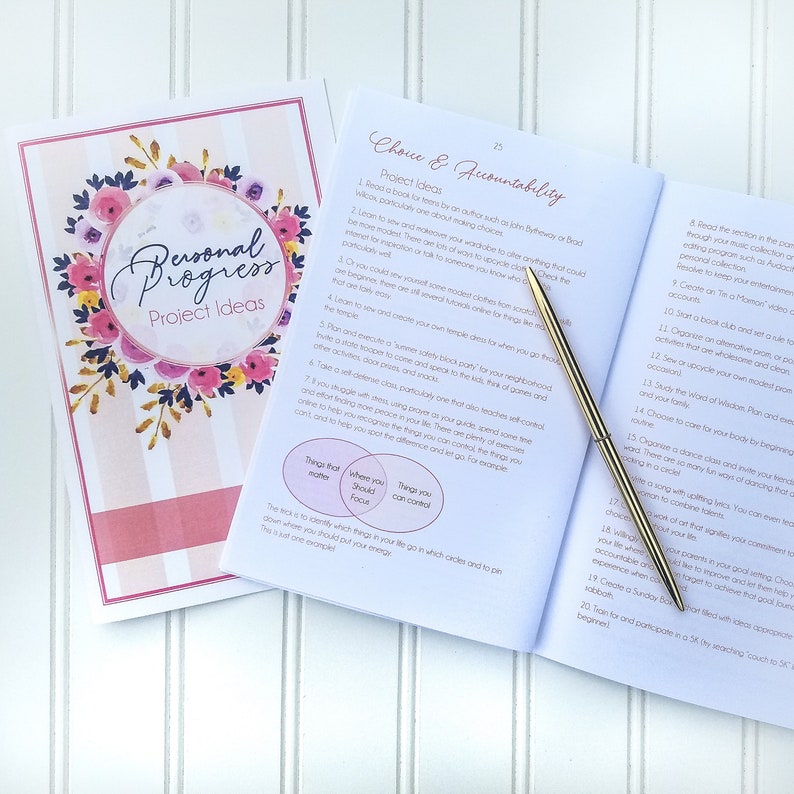 Personal Progress Value Project Idea Booklet And Sheets Pdf Etsy