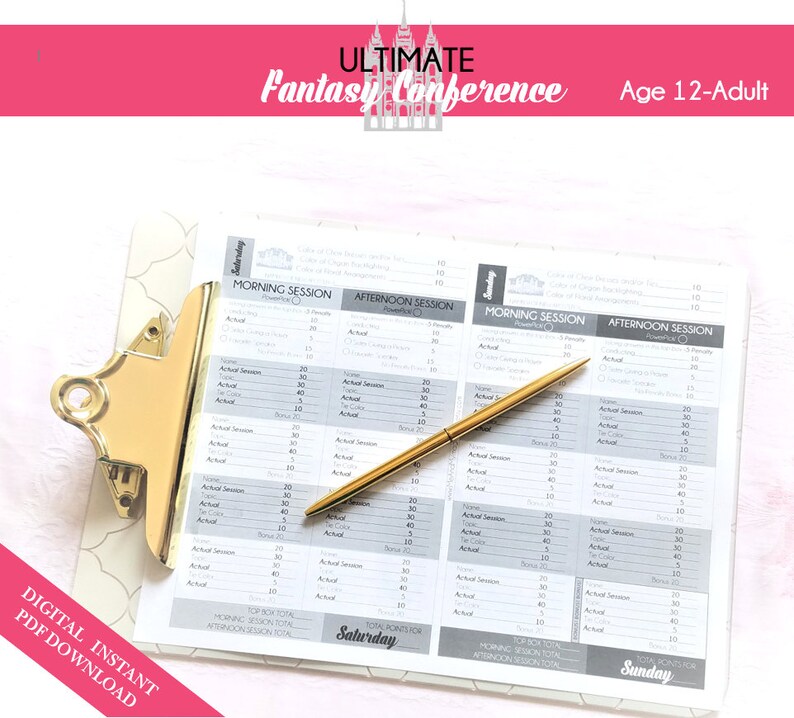 LDS Ultimate Fantasy Conference Game Ages 12 to Adult PDF Digital