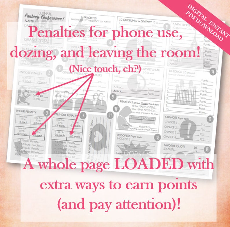 LDS Ultimate Fantasy Conference Game Ages 12 to Adult PDF Digital