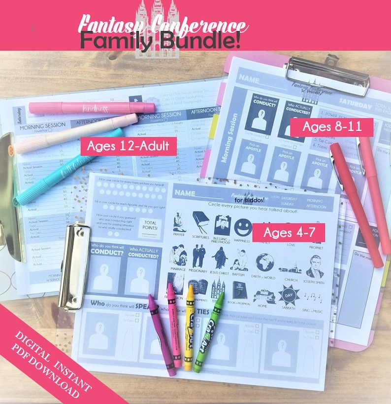 LDS Fantasy Conference Family Bundle PDF Etsy