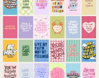 Christian Collage Kit (80 PCS) Bible Verse Wall Art (Digital Download)