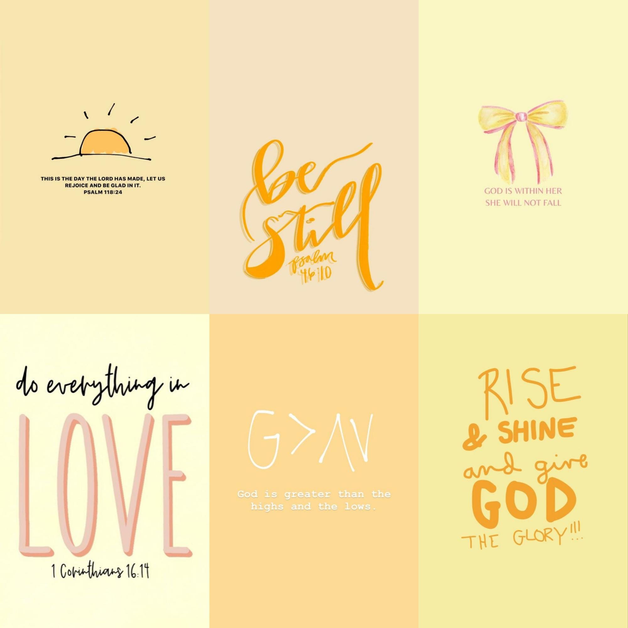 70PCS Yellow Christian Bible Verse Wall Collage Kit, Scripture Faith ...