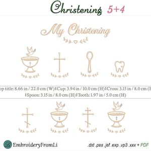 Baptism Bundle: Orthodox & Western Cross Designs, Christening Keepsake Set, Baby Towel Files Tooth Fairy Pouch Patterns