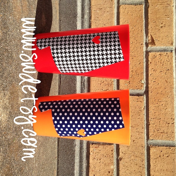 Alabama / Auburn tailgating tumblers, My heart belongs to .... Christmas Gift, Stocking Stuffer