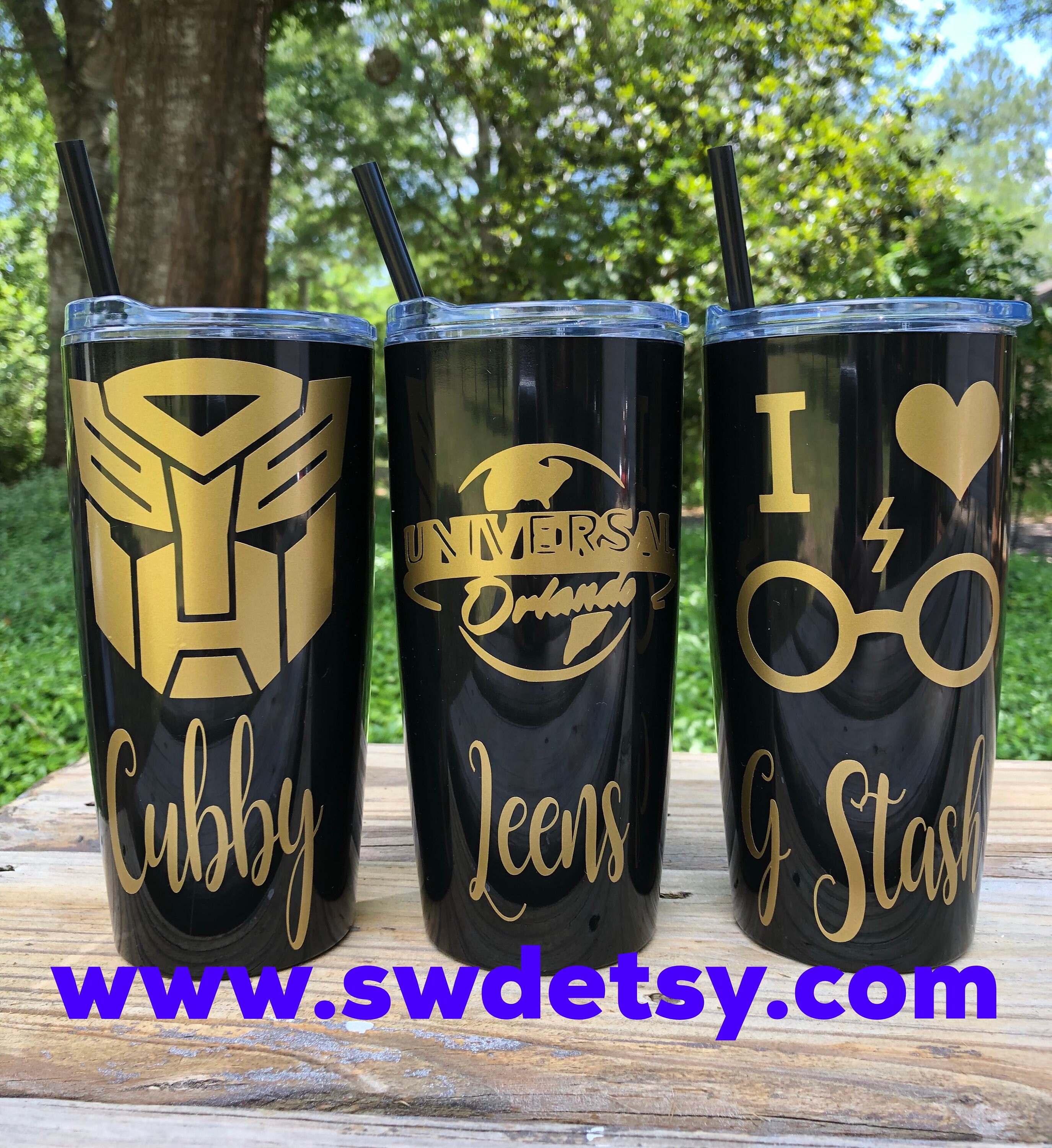 Personalized Cups with lid & straw/ Universal Studios / Harry Etsy