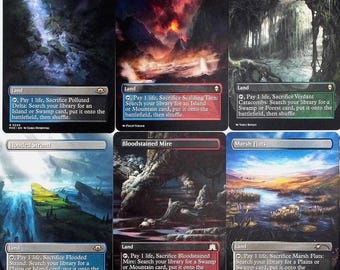 10er Proxy Fetch Land Set 2 Borderless MTG