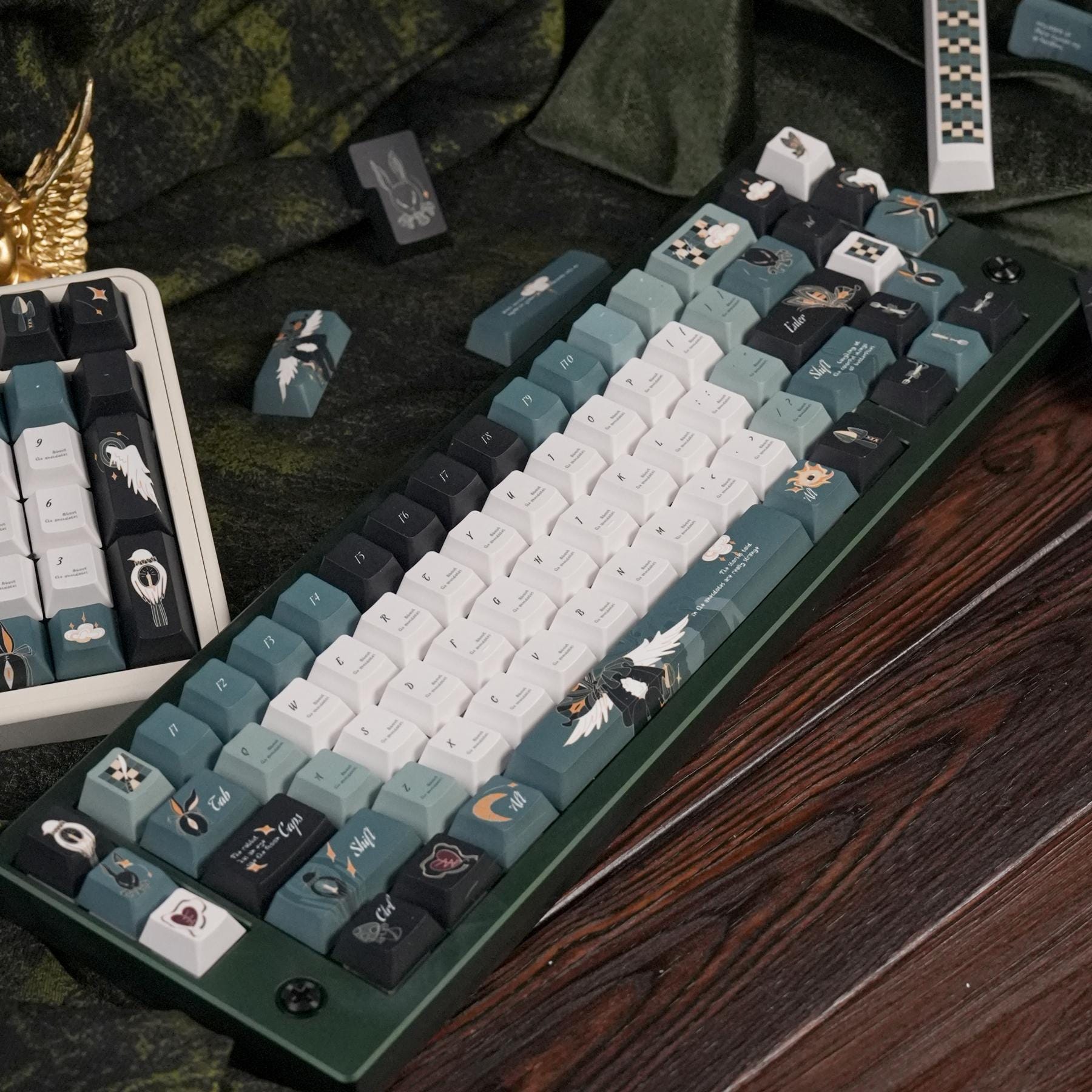 Stangle Keys Strange Forest Cherry Profile Keycaps – Dark Green PBT Dye Sub Set (138 ...