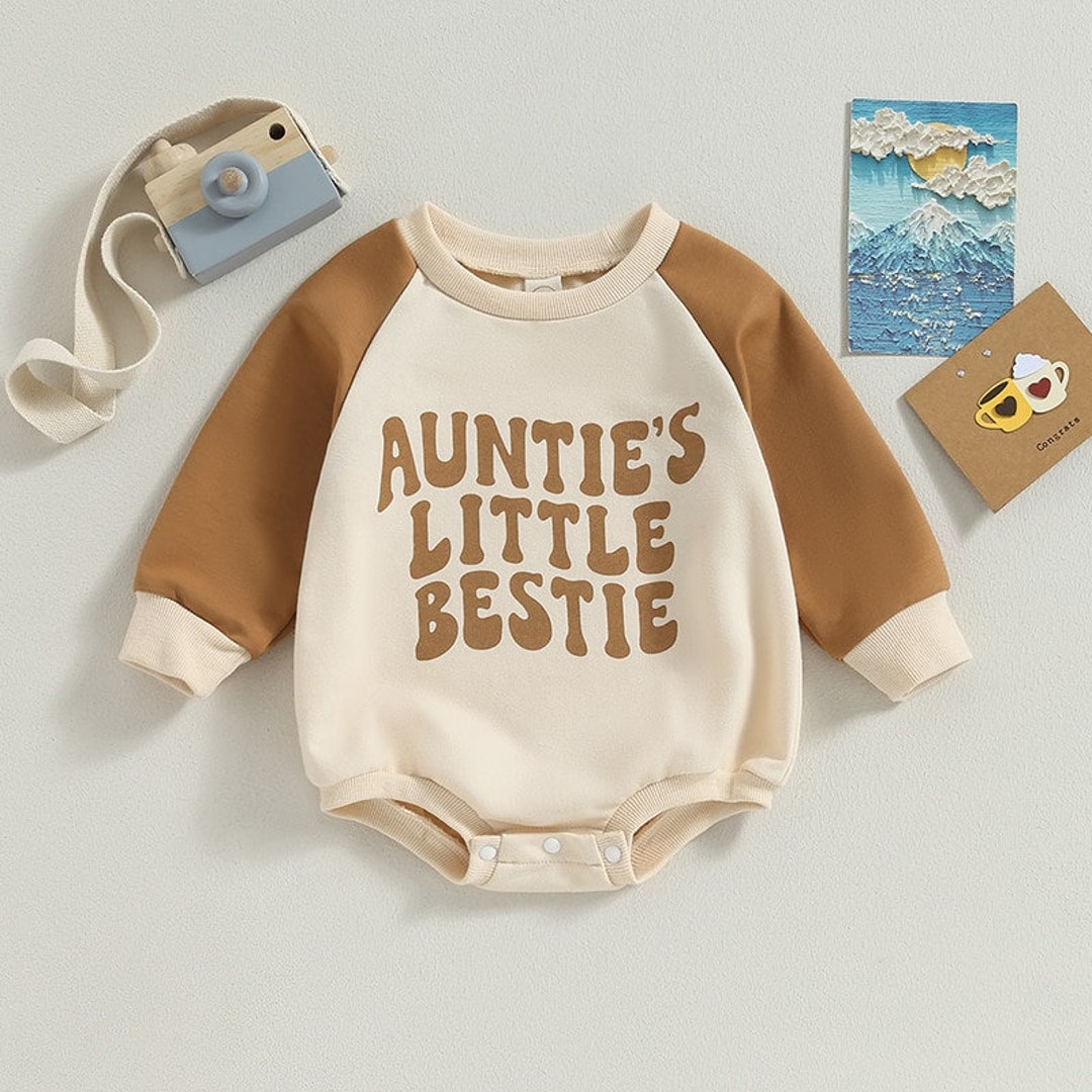 Auntie is My Bestie Raglan Romper Auntie's Bestie Gift - Etsy