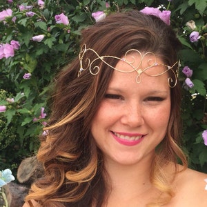 Elfen Krone- Mittelalter Renaissance - Braut Haarreif - Stirn Tiara - Draht Kopf Kleid