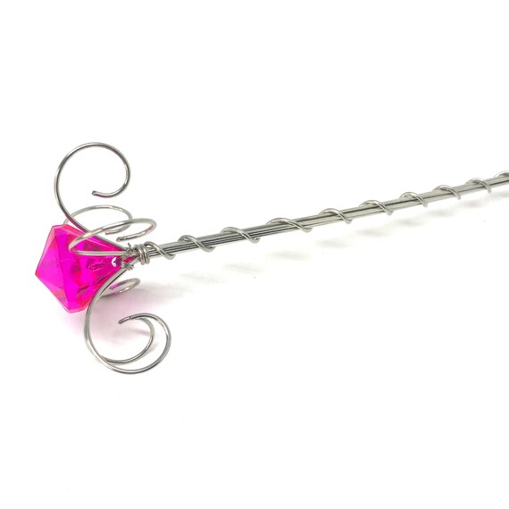 Pink Jewel Crystal Princess Scepter Fairy Wand Little Girl Gift -