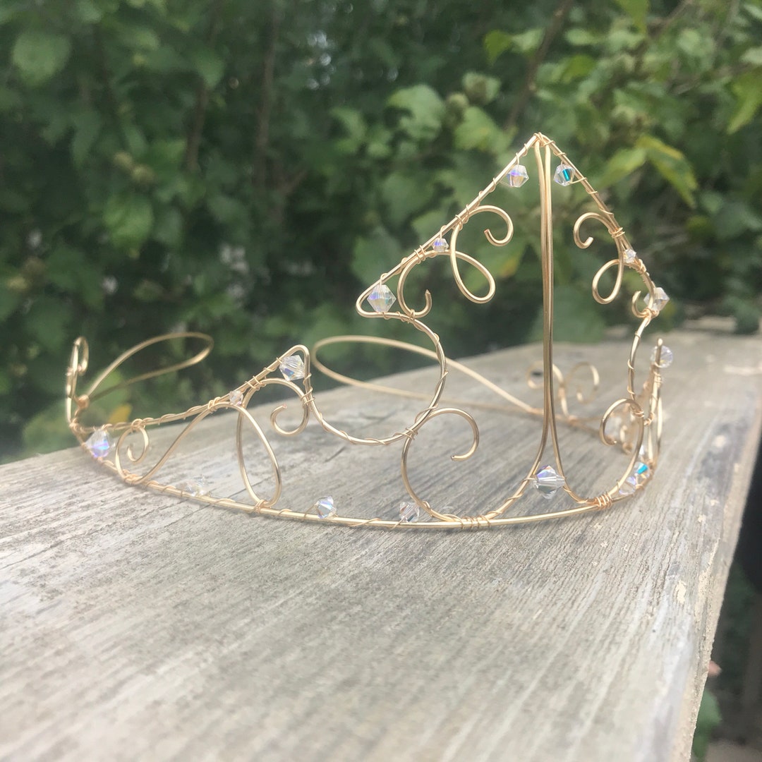 Gold Aurora Crystal Tiara - Women Accessories Aurora Tiara, Sleeping Beauty Cosplay Crown, Gold or Silver  main image 4