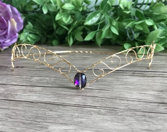 Wire Renaissance Circlet - Celtic Crown - Forehead Tiara - Medieval Headpiece