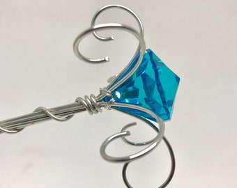 blue and silver fairy wand