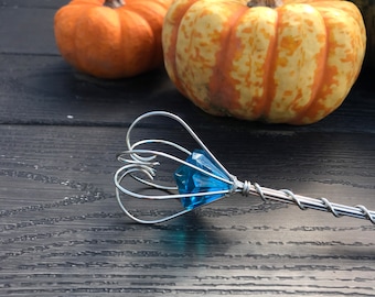 Blue Jewel Fairy Wand - Princess Scepter -  Crystal Sceptre - Little Girl Gift - Godmother-