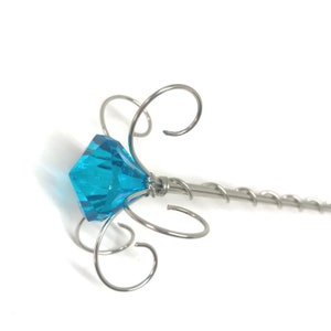 Blue Jewel Fairy Wand Princess Scepter Crystal Sceptre Little Girl Gift Godmother image 8