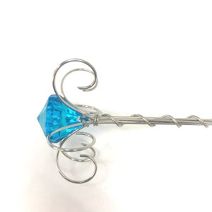 Blue Jewel Fairy Wand Princess Scepter Crystal Sceptre Little Girl Gift Godmother image 1