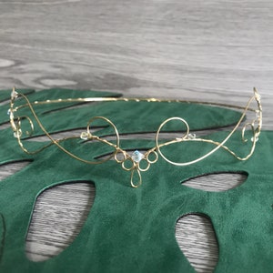 Gold Elven Tiara Wire Elf Crown Forehead Crown Regal Renaissance Crown Fairy Princess Bridal Circlet image 7