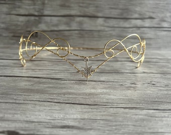 North Star Crown: Gold Wire Elven Circlet