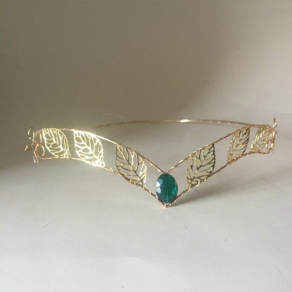 Gold Leaf Forehead Crown