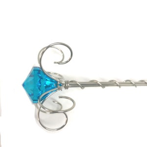 Blue Jewel Fairy Wand Princess Scepter Crystal Sceptre Little Girl Gift Godmother image 4