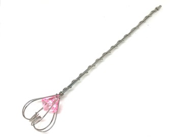 Fairy Wand,  Princess Scepter, Pink Jewel Scepter, Silver and Pink Princess Wand,