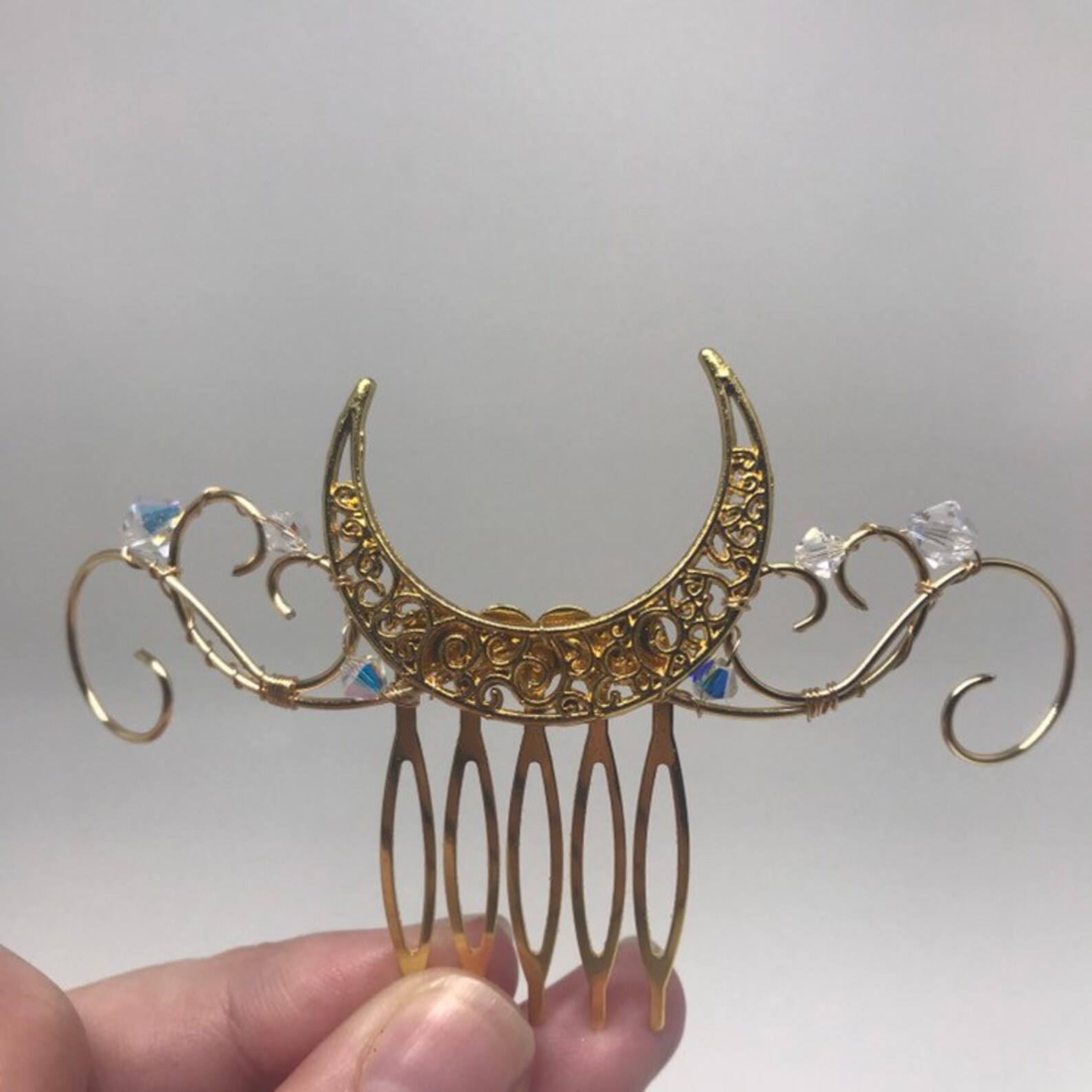 Moon Comb Crescent Hair Accessory Celestial Hair Piece Etsy