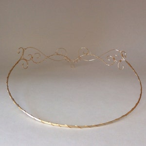 Gold Elven Tiara Wire Elf Crown Forehead Crown Regal Renaissance Crown Fairy Princess Bridal Circlet image 5