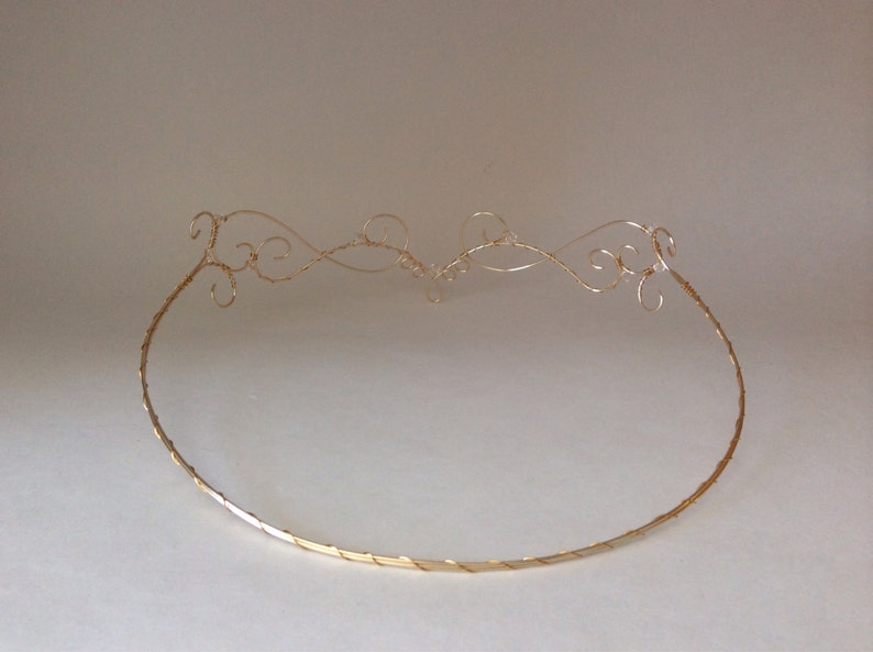 Gold Elven Tiara Wire Elf Crown Forehead Crown Regal Renaissance Crown Fairy Princess Bridal Circlet image 5